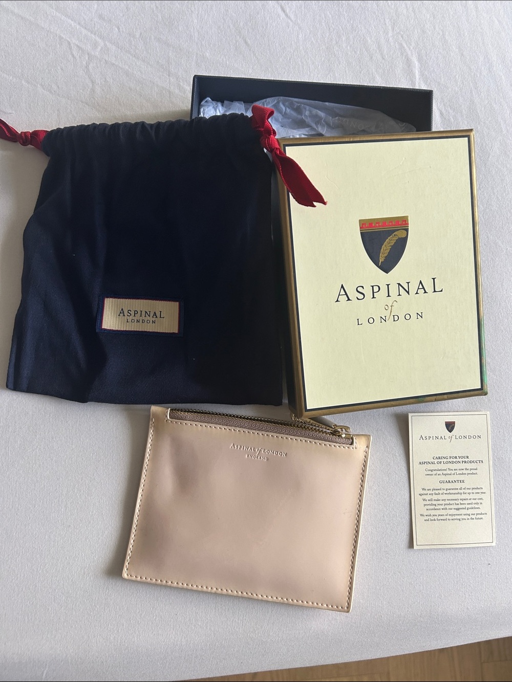 Aspinal of London Women’s Nude Leather Zip Wallet / Pouch